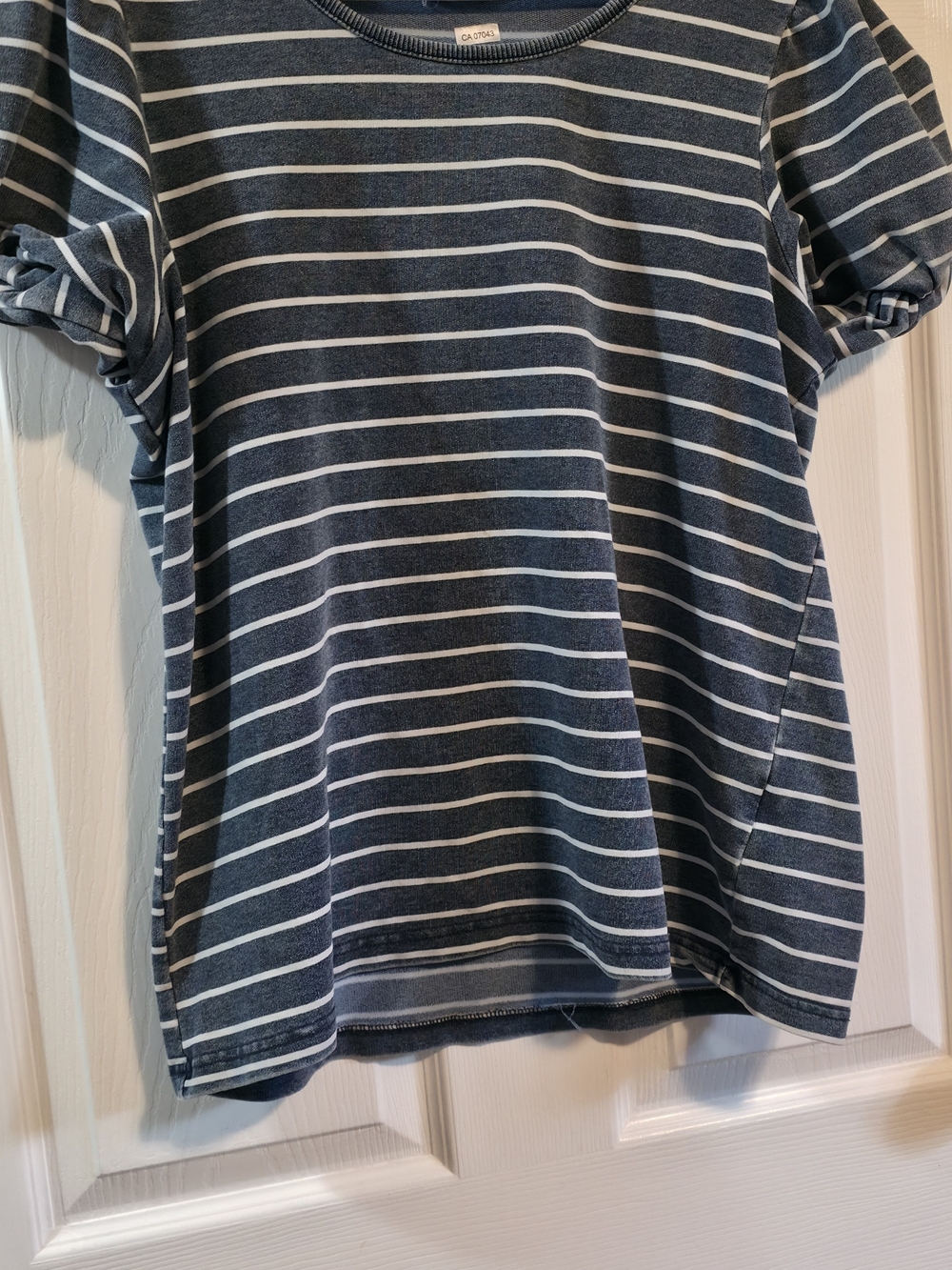 4/$25 Deal! Striped Navy and White Short Sleeve Tee